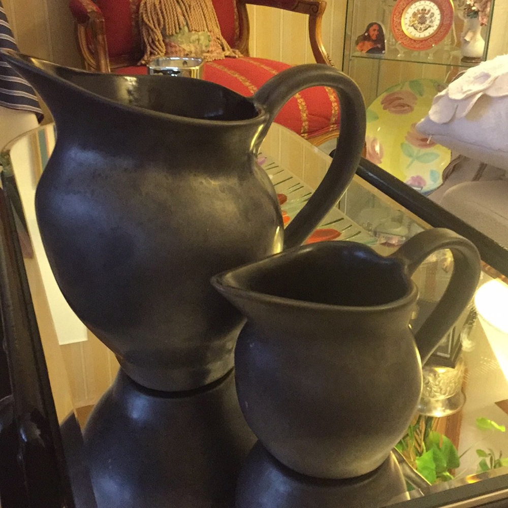 Hand made ceramic pitchers set